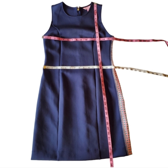 Lilly Pulitzer Milaโ Dress Small Navy Preppy Wedding Ponte Nautical Stretch Slim - Picture 12 of 16